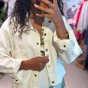 Veste Ivana beige effet jeans écru