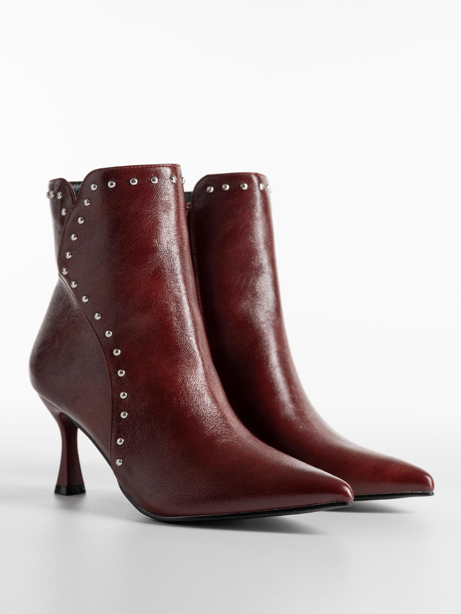 Bottines bordeaux à talons