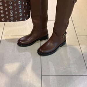 Bottes Diego style cavaliers marron plat