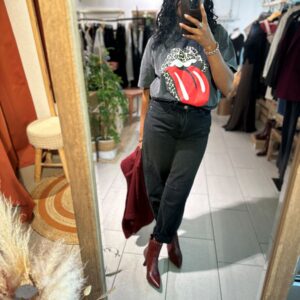 T-Shirt Rolling stone gris délavé