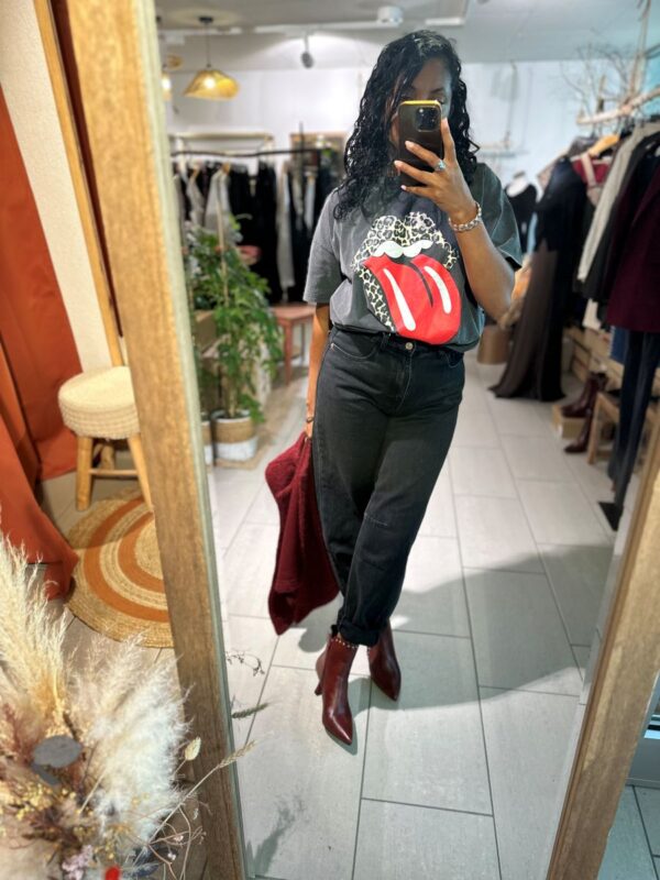T-Shirt Rolling stone gris délavé