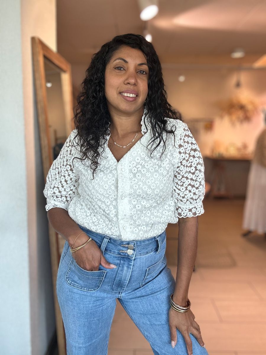Blouse Eryna en dentelle blanc Blouse Eryna en dentelle blanc