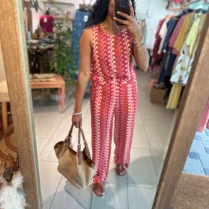 Top Manu en crochet rouge