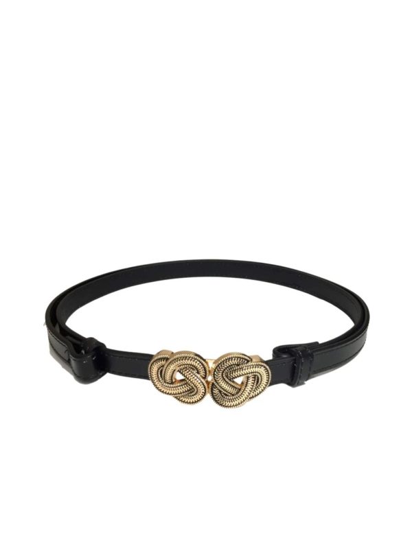 Ceinture noire réglable boucle dorée