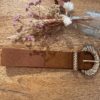 Ceinture camel élastique à boucle dorée