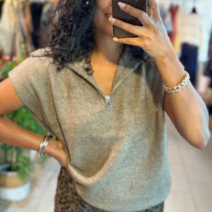 Gilet Mily sans manches taupe