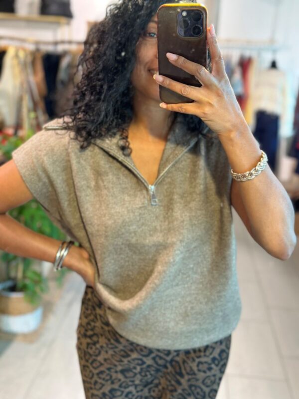 Gilet Mily sans manches taupe