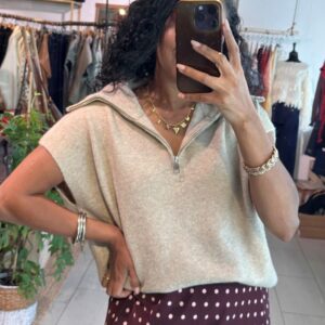 Gilet Mily sans manches beige