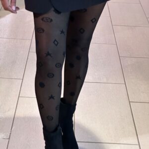 Collant à motifs noire