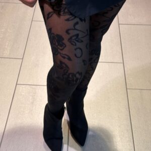 Collant noeuds à motifs fleur