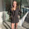 Combishort Jersy noire à strass