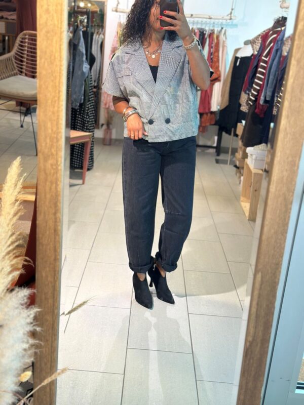 Gilet Yesna pied de poule gris – Image 4