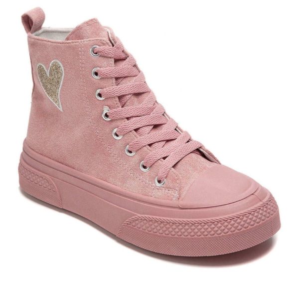 Basket coeur rose montante