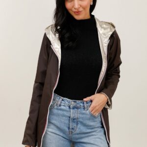 Imperméable réversible Long mi-saison chocolat