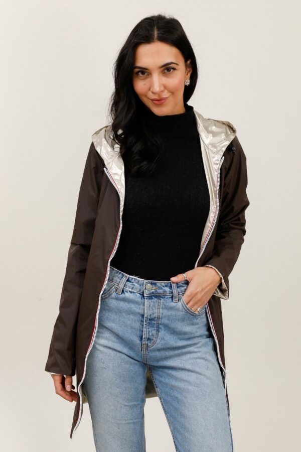 Imperméable réversible Long mi-saison chocolat
