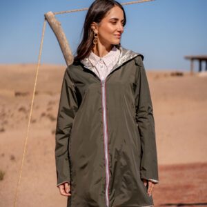 Imperméable réversible Long mi-saison kaki