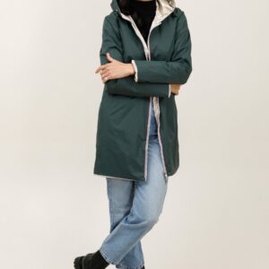 Imperméable réversible Long mi-saison vert