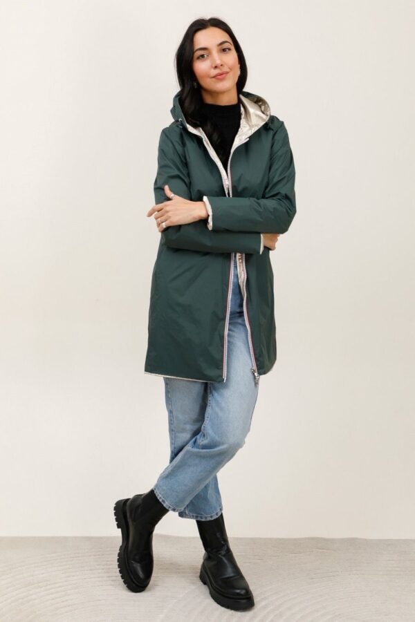 Imperméable réversible Long mi-saison vert