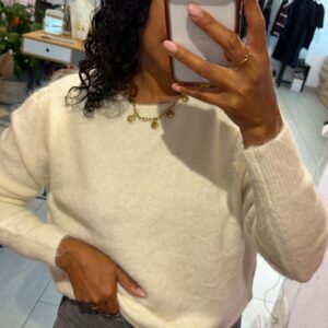 Pull Alma écru avec dentelle au dos