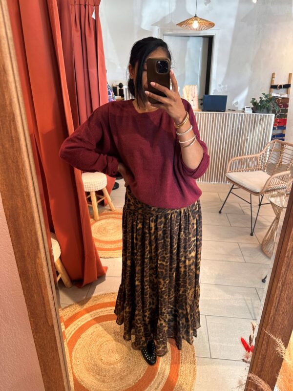 Pull Jacky loose bordeaux – Image 2