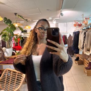 Gilet Betty Chocolat en maille fabrication Italienne