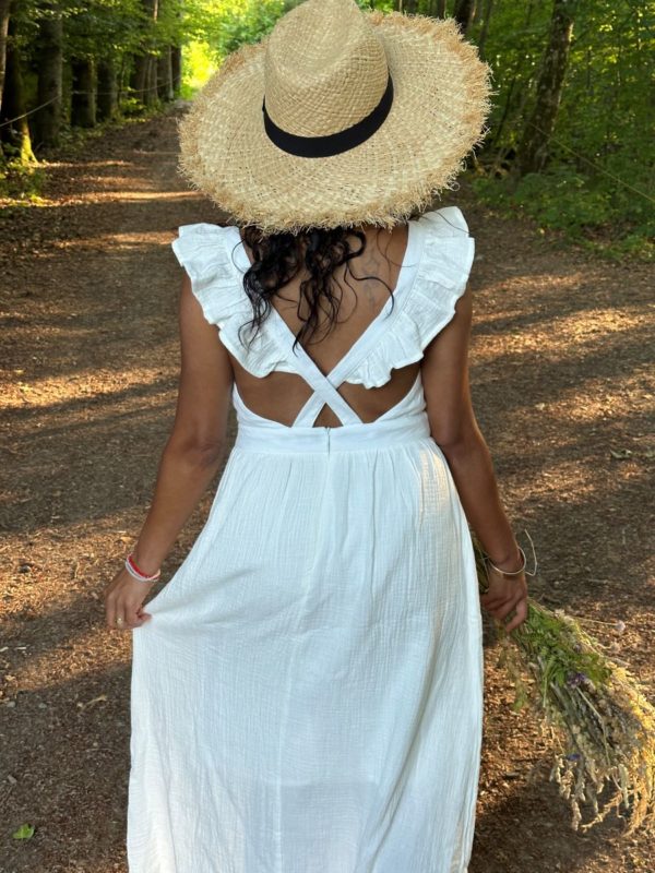 Robe Loaune Blanche en gaze de coton – Image 3