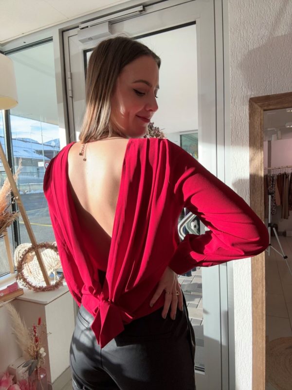 Blouse Abba rouge dos nu