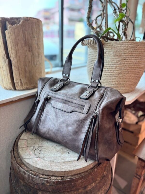 Sac café en simili cuir – Image 2