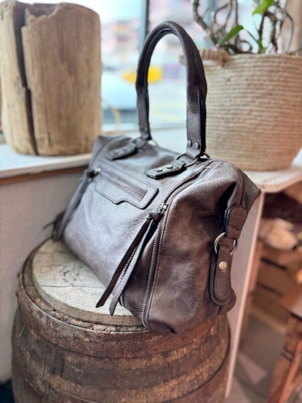 Sac café en simili cuir – Image 3