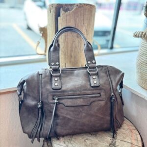 Sac café en simili cuir