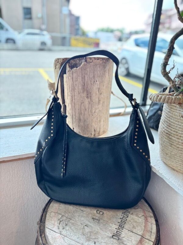 Sac noir hobo en simili cuir
