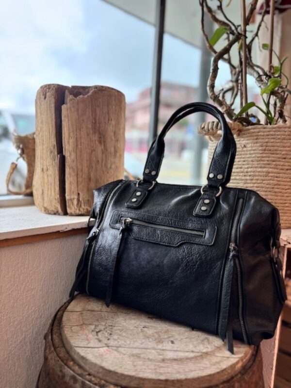 Sac noir en simili cuir
