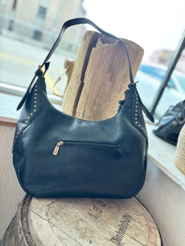 Sac noir hobo en simili cuir – Image 3