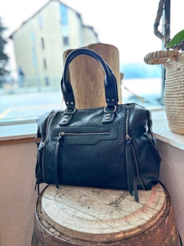 Sac noir en simili cuir – Image 3