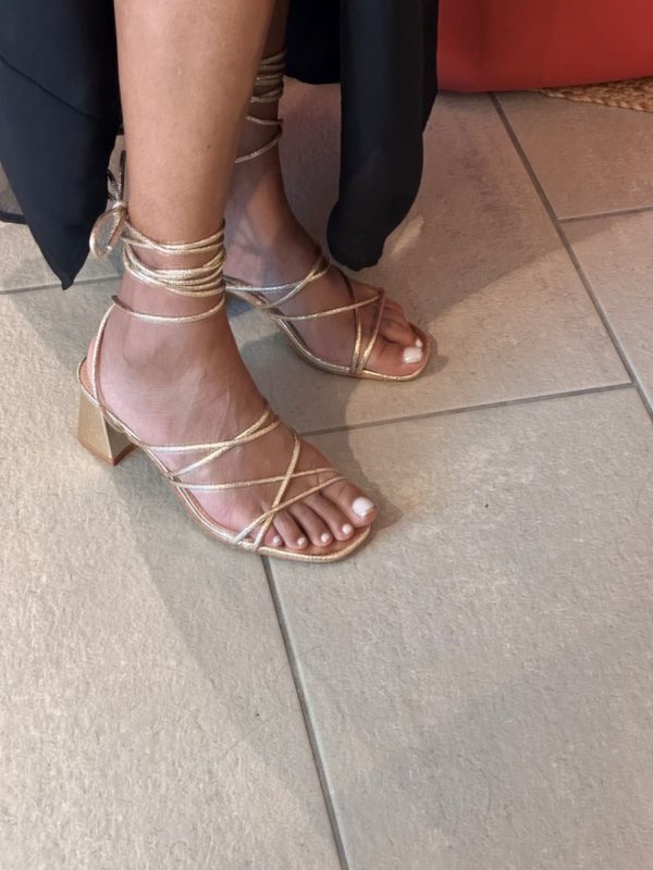 Sandales Aliya à nouer doré