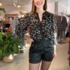 Short Jade en simili cuir noir