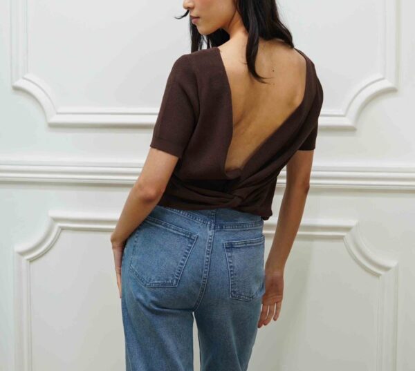 Top Leny recto verso chocolat