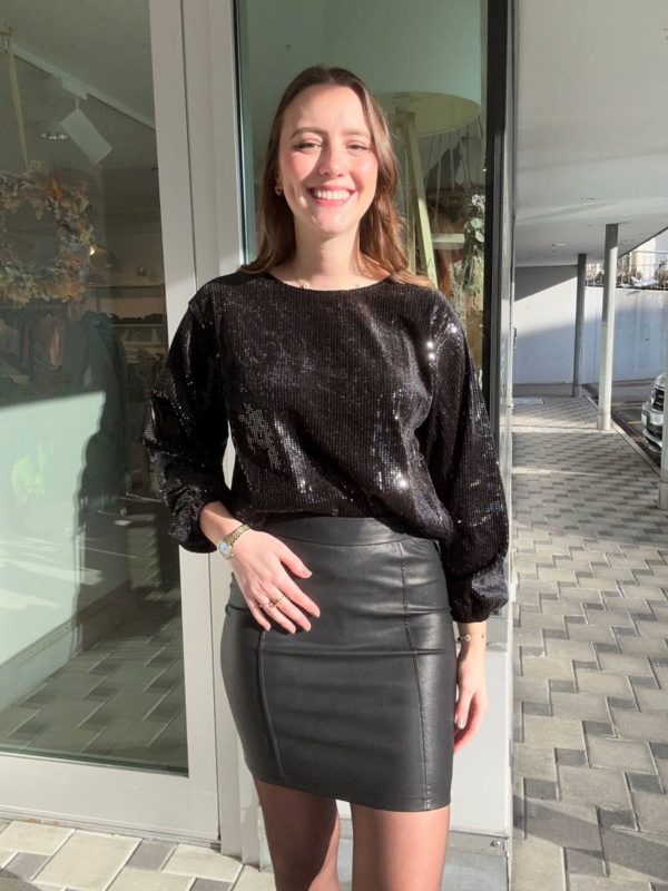 Top Ida en tulle et paillettes noir – Image 5