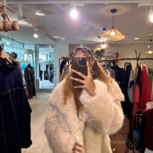 Veste Vinicia fausse fourrure écru