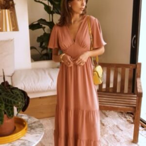 Robe longue Livia vieux rose