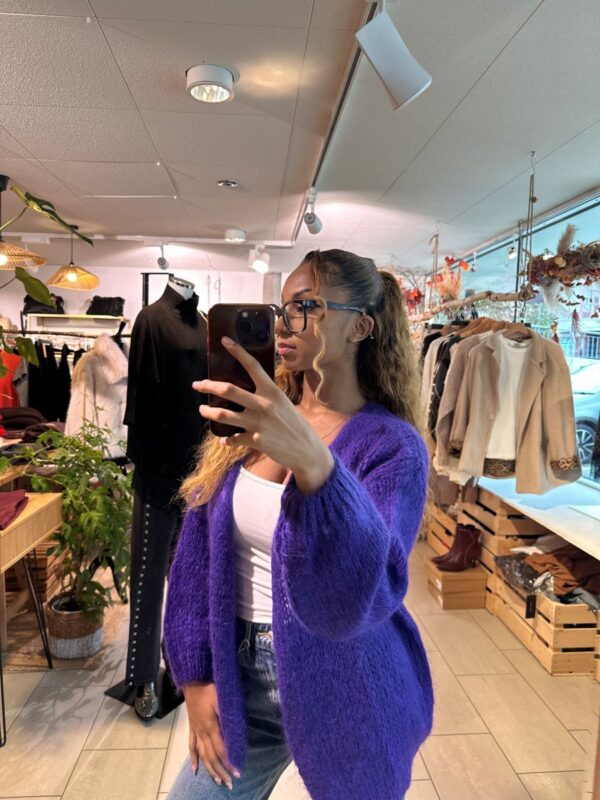 Gilet Betty Violette en maille fabrication Italienne
